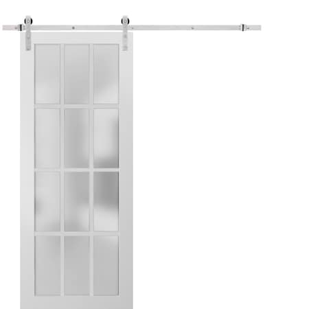 Sartodoors Barn Interior Door, 30" x 84", White FELICIA3312BD-S-BEM-3084